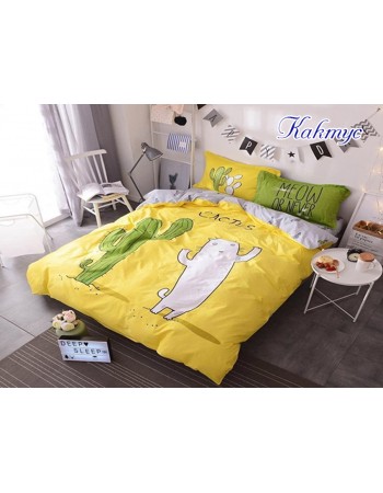 Постель детская желтого цвета с котом