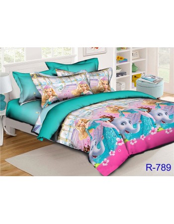 Постель детская зеленого цвета с барби