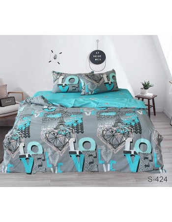 Постель детская серого цвета с сердцем