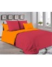 Двухспальный комплект постельного белья оранжево красного цвета, Поплин