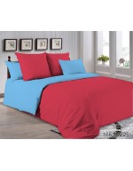 Постель двуспальная голубовато красного цвета