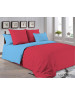 Двухспальный комплект постельного белья голубовато красного цвета, Поплин