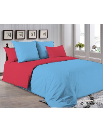 Постель двуспальная красно голубого цвета