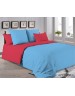 Двухспальный комплект постельного белья красно голубого цвета, Поплин
