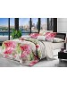 Двухспальный комплект постельного белья белого цвета с розами, Поликоттон