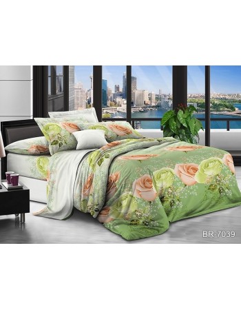 Постіль двоспальна з різнокольоровими трояндами