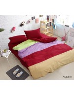 Постель двуспальная в полоску бордового цвета