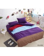 Постель двуспальная в полоску фиолетового цвета