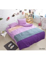 Постель двуспальная в полоску сиреневого цвета