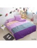 Двухспальный комплект постельного белья в полоску сиреневого цвета, Поплин