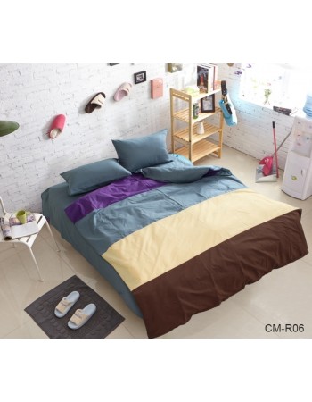 Постель двуспальная в полоску серого цвета