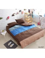 Постіль двоспальна у смужку коричневого кольору