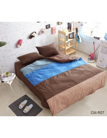 Постіль двоспальна у смужку коричневого кольору
