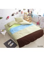 Постіль двоспальна у смужку молочного кольору