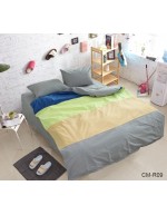 Постіль двоспальна у смужку сірого кольору