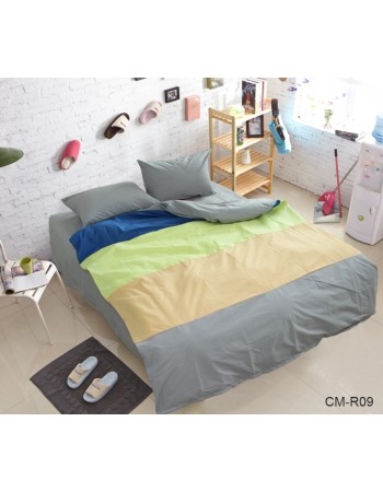 Постіль двоспальна у смужку сірого кольору