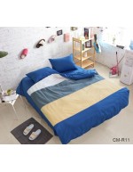 Постіль двоспальна у смужку синього кольору