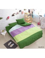 Постіль двоспальна у смужку зеленого кольору