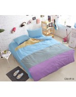 Постіль двоспальна у смужку блакитного кольору