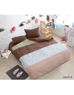 Постіль двоспальна у смужку коричневого кольору