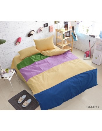 Постіль двоспальна у смужку персикового кольору