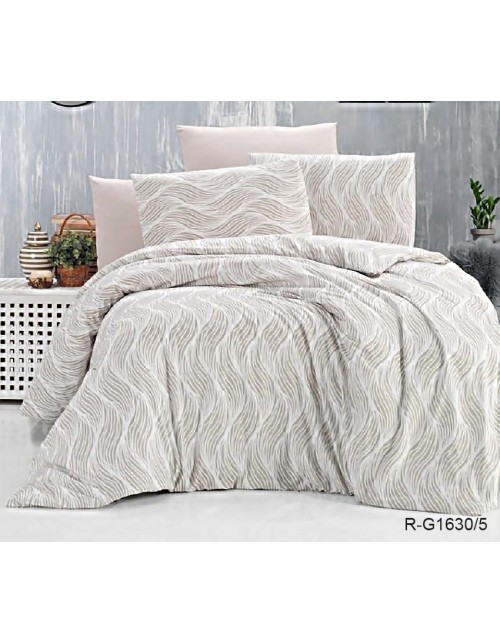 Двоспальний комплект постільної білизни кавового кольору, Ранфорс