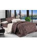 Двоспальний комплект постільної білизни коричневого кольору з геометричними візерунками, Ранфорс