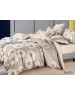 Двоспальний комплект постільної білизни бежевого кольору з квітами, Ранфорс
