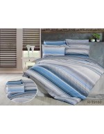 Постель двуспальная в разноцветную полоску