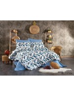 Постель двуспальная с принтом перышками