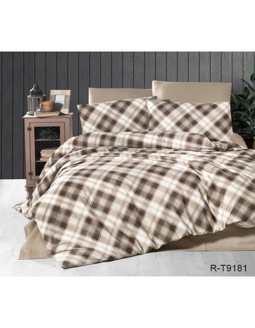 Двухспальный комплект постельного белья с ромбовым принтом, Ранфорс