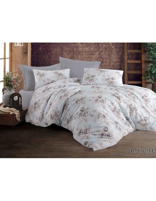 Двоспальний комплект постільної білизни з квітковим принтом, Ранфорс
