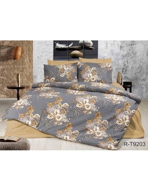 Двоспальний комплект постільної білизни з квітковим принтом, Ранфорс