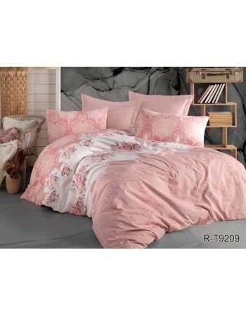 Постіль двоспальна рожевого кольору з візерунком квітів