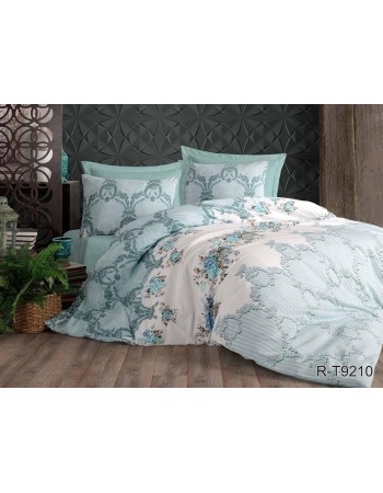 Постіль двоспальна м'ятного кольору з абстрактним принтом