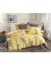 Двухспальный комплект постельного белья желтого цвета с цветами, Ранфорс