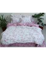 Постіль двоспальна рожевого кольору з квітковим принтом