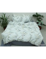 Постіль двоспальна білого кольору з принтом