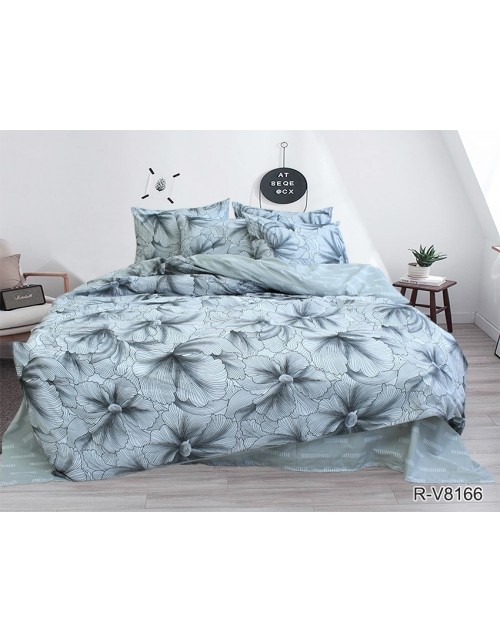 Двоспальний комплект постільної білизни з квітковим принтом, Ранфорс