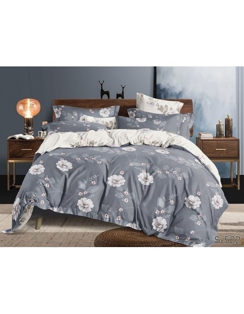 Двоспальний комплект постільної білизни з квітковим візерунком, Сатин люкс