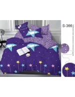 Постіль двоспальна синього кольору із зірками