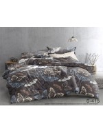 Постіль двоспальна коричневого кольору з метеликами