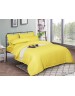 Двоспальний комплект постільної білизни однотонна жовтого кольору, Сатин страйп