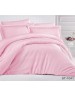 Двоспальний комплект постільної білизни однотонна рожевого кольору, Сатин страйп