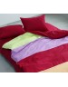 Двухспальный комплект постельного белья в полоску бордового цвета, Поплин