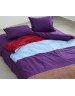 Двухспальный комплект постельного белья в полоску фиолетового цвета, Поплин