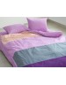 Двухспальный комплект постельного белья в полоску сиреневого цвета, Поплин