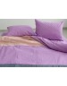 Двухспальный комплект постельного белья в полоску сиреневого цвета, Поплин