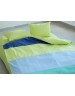 Двухспальный комплект постельного белья в полоску светло-зеленого цвета, Поплин
