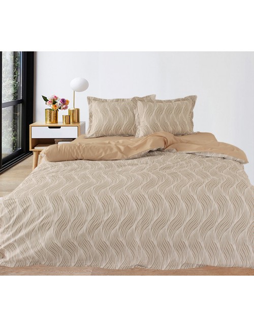 Двоспальний комплект постільної білизни кавового кольору, Ранфорс